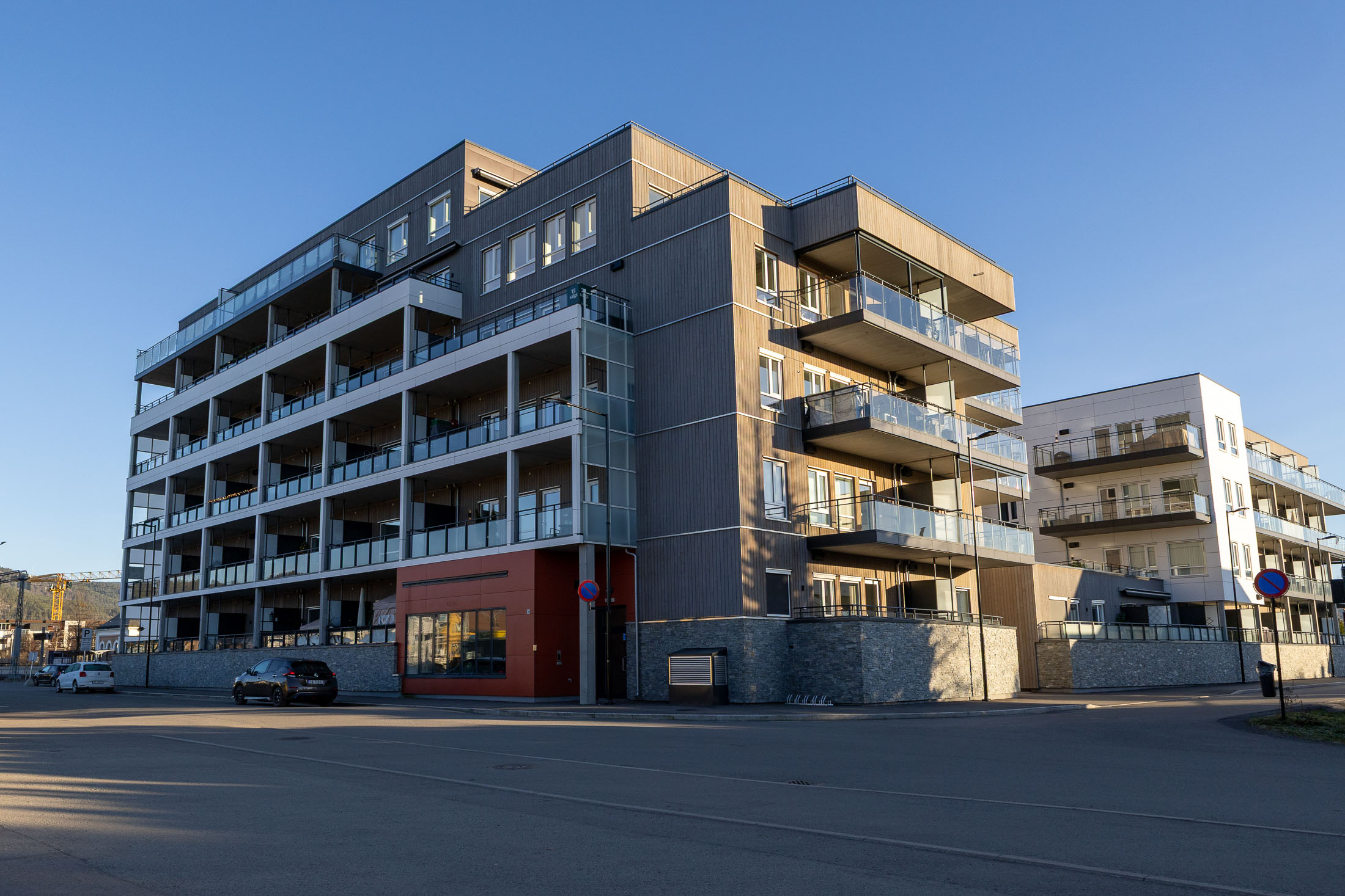 Fire-retardant Thermowood for Hokksund Stasjonsby – Fire-retardant Thermowood spruce,… Image 8 of 8 (Hokksund Stasjonsby)