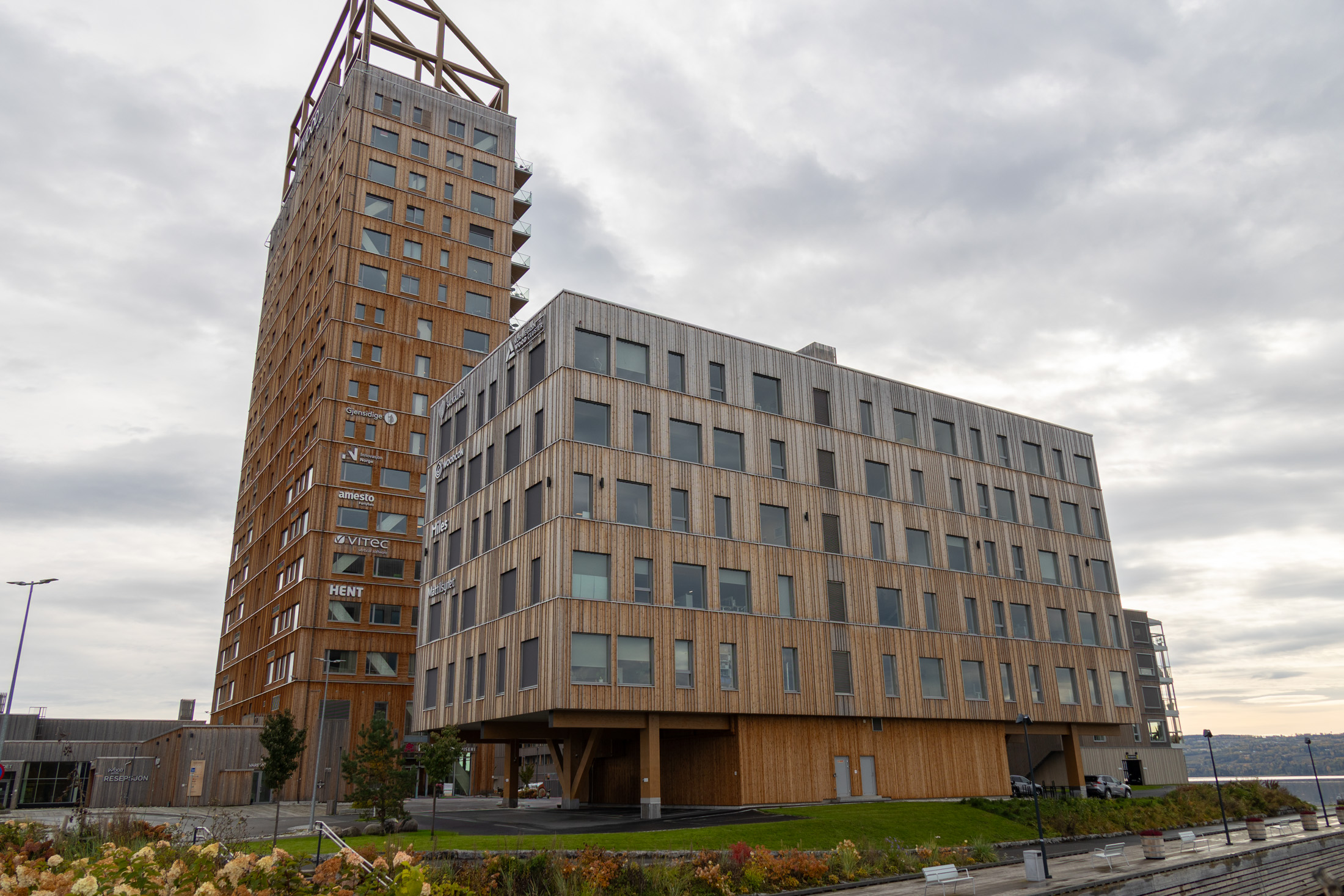 Thermowood till kontorsbyggnaden på Mjøstomta – Natur Thermowood furu. Bild 2 av 3 (2F0A3998)