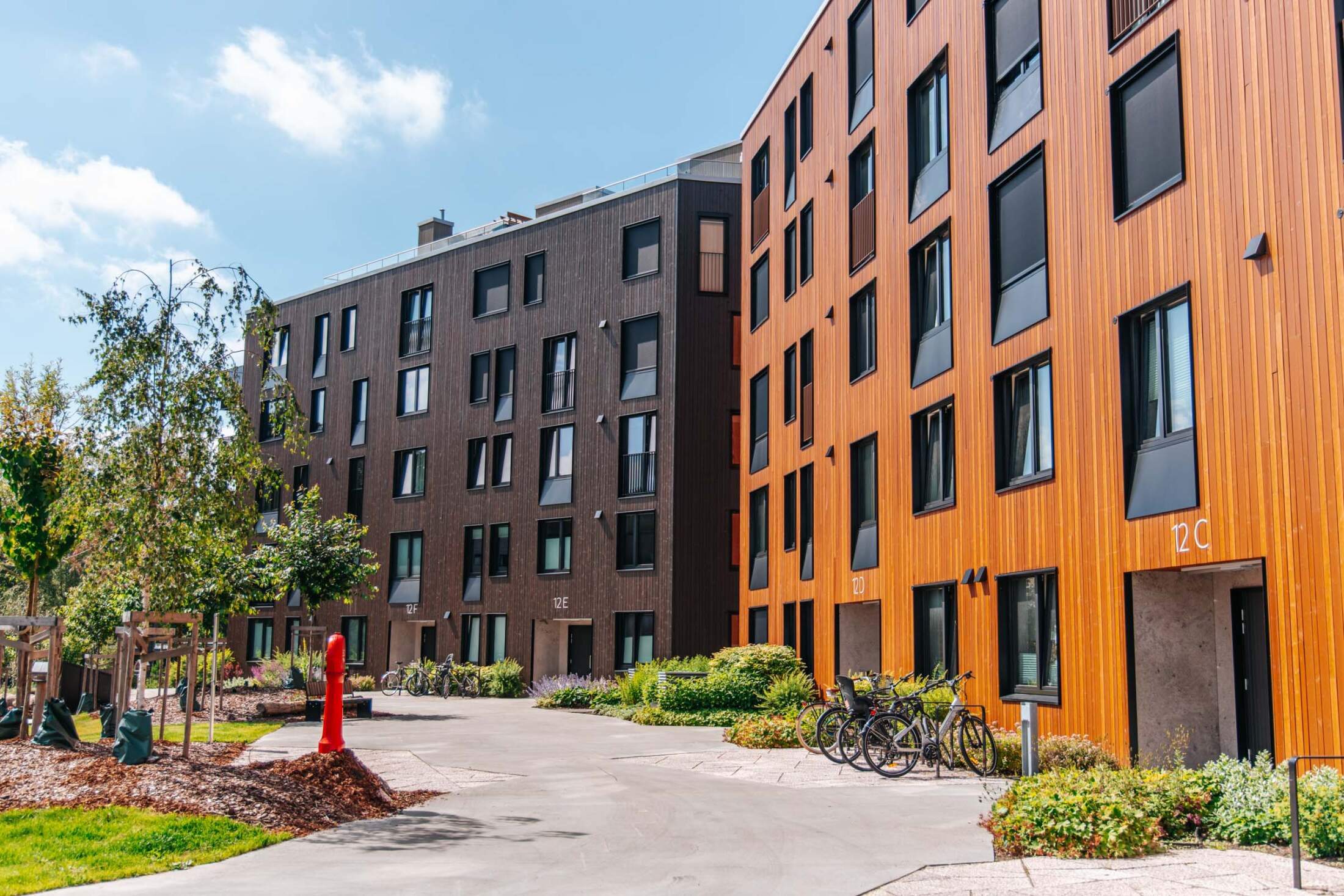 Thermowood and stained cladding for Veslebukta – Fire-safe Thermowood cladding and stained cladding. Image 1 of 16 (A lab 15)